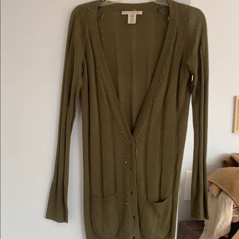 Olive green cardigan with studs